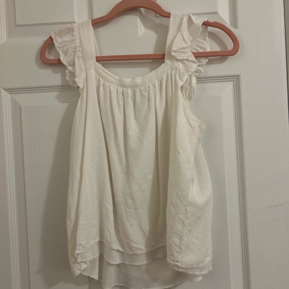 Francesca's Collections Ivory Ruffle Tank Top - Picture 4 of 5